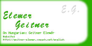 elemer geitner business card